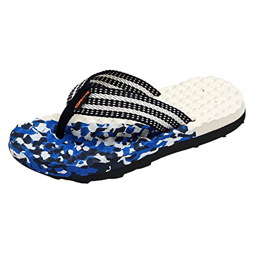 Generisch Flip Flops Damen Stoff Dicker rutschfeste und leichte Abdeckung Bequeme Camouflage Muster Strand Hausschuhe Herren Schuhe Business (Dark Blue, 41) von Generisch