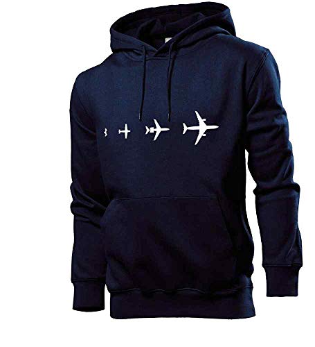 Generisch Flugzeug Evolution Männer Hoodie Sweatshirt Navy 3XL von shirt84