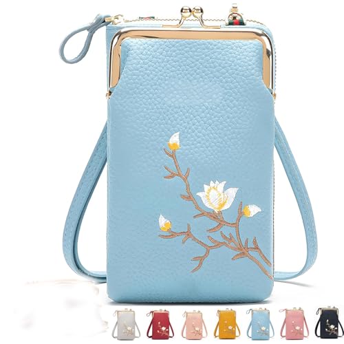 Generisch Forever Savour Women's Slingbag Phonepurse, Crossbody Bags for Women Travel, with Mobile Cell Phone (Blue) von Generisch