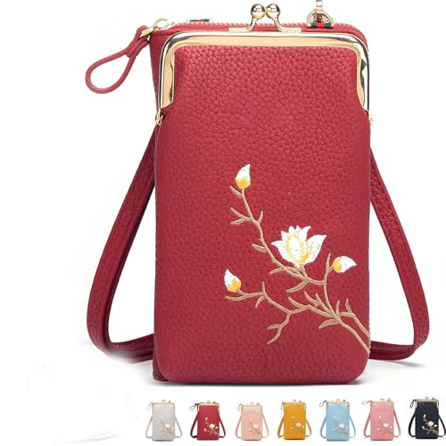 Generisch Forever Savour Women's Slingbag Phonepurse, Crossbody Bags for Women Travel, with Mobile Cell Phone (Red) von Generisch