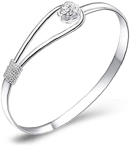 Generisch Frauen Armband Rose Armband Überzogen Frauen Schmuck 925 Silber Sterling Silber Solide Armband Mode Manschette Armreif Kette ArmbänderSchön und professionell. von Generisch