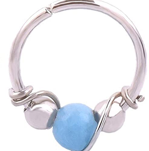 Generisch Frauen Nasenring Punk Stil Nasenloch Hoop Nasenstecker mit Stein Festival Dance Party Decor Body Piercing Schmuck Zubehör,12mm SilberNützlich und attraktiv. von Generisch