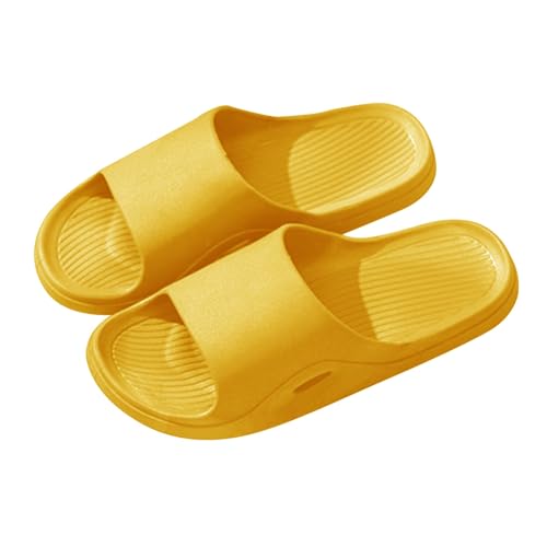 Generisch Frauen Schuhe Sandalen Weiche Sandalen Damen Cosy Damen Hausschuhe Indoor Badezimmer PVC Einfache Rutschfeste Freizeit Bequeme Hausschuhe Sabot mit Keilabsatz Wide (Yellow,44) von Generisch