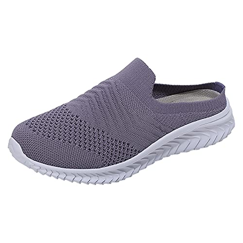 Generisch Freizeit Schuhe Outdoor-Mode Frauen lässige Slip on atmungsaktive Keile Damen- (Purple, 38) von Generisch