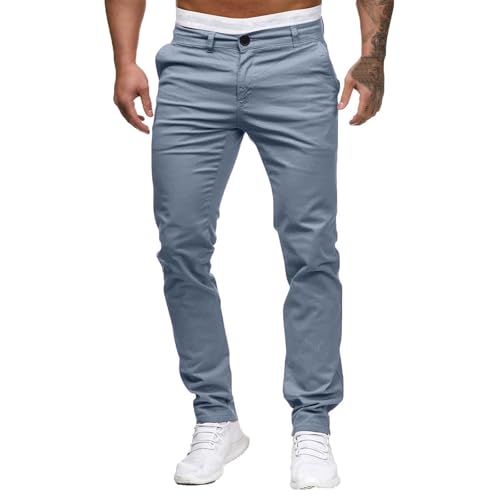 Generisch Freizeithose Herren Baggy Leinenhose Herren Schlupfhose Baggy Jeans Regular Fit Männer Sommerhose Angebote des Tages Heute Blitzangebote Hellblau L von Generisch