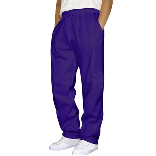 Generisch Freizeithose Herren Lang Und Leicht Dünn Polyester,Gym Hose Herren Arbeitshose Stilvolle Schnürhose Elastische Taille Mit Taschen Outdoorhose Einfarbig Sporthose Leichte Luftige Sommerhose von Generisch