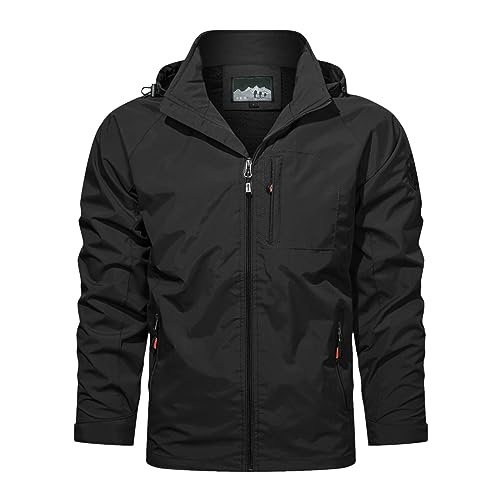 Generisch Freizeitjacke Herren Wasserdicht Herren Wasserdicht Outdoorjacke Leichte Freizeitjacke Wasserdicht Atmungsaktiv Große Größen Windbreaker Regenmantel Männer Funktionsjacke Outdoorjacke von Generisch