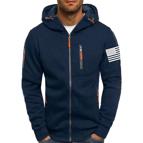 Generisch Freizeitjacke Herren Wasserdicht Kapuzenpulli Kapuzenjacke Herren Weiß Kapuzenpullover Herbst Mode Sport Freizeit Einfarbig Kapuzenjacke Sweatjacke Bequeme Sweatshirt Winter Übergangsjacke von Generisch