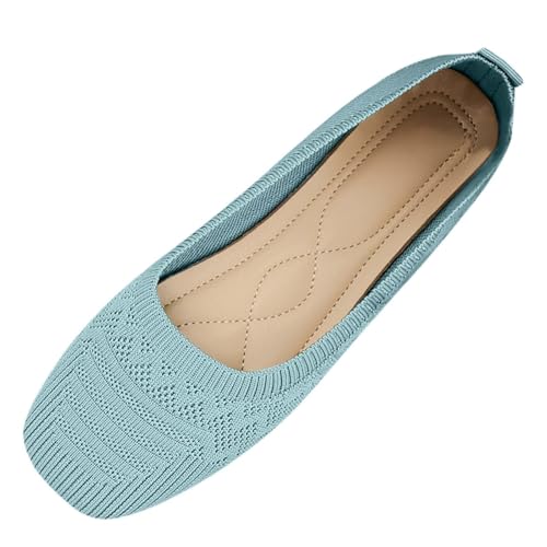 Generisch Freizeitschuhe Damen Schwarz,Flache Ballerinas Für Damen,Einfarbige rutschfeste,Slip-On,Strickschuh,Runde Zehenpartie,Freizeit Arbeit,Hochzeit Schuhe Walkingschuhe von Generisch