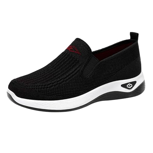 Generisch Freizeitschuhe Damen Sneaker Slip On Sneaker Damen Schwarz Orthopädische Hallux Valgus Orthopädische Schuhe Weich Wanderschuhe Plateau Walkingschuhe Outdoor Held Sportschuhe Schlupfstiefel von Generisch