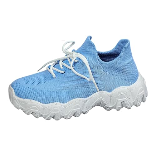 Generisch Freizeitschuhe Damen Sommer Sportschuhe Damen, Plateau Luftpolster Mesh Atmungsaktiv Walkingschuhe Memory Foam Turnschuhe Frühling & Herbst Schnürschuhe Leichtgewichts Sneaker Laufschuhe von Generisch