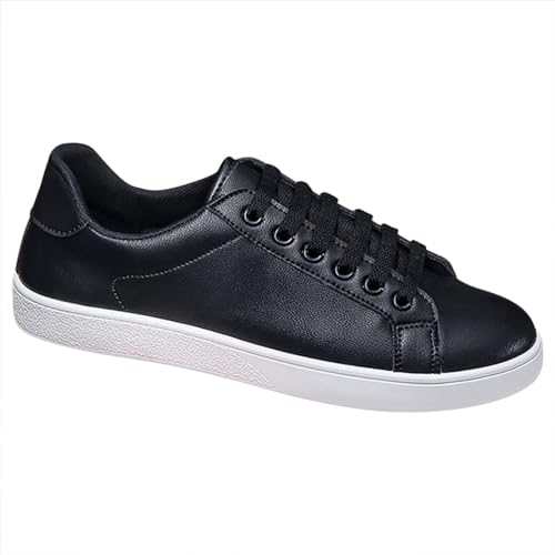 Generisch Freizeitschuhe Herren Sneaker Herren Leder Schwarz Herren Schuhe Leichtgewicht Business Schuhe Bequem Wanderschuhe rutschfest Slip On Barfußschuhe Wasserfest Arbeitsschuhe Halbschuhe von Generisch