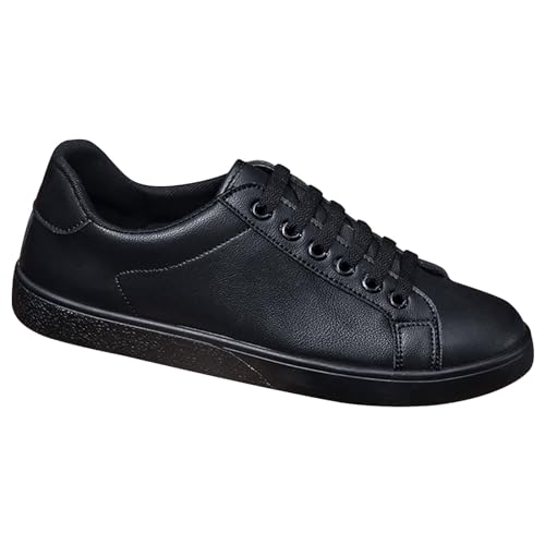 Generisch Freizeitschuhe Herren Sneaker Leder | Schwarze Turnschuhe Herren Mit Schnürsenkel Sneaker Übergröße Turnschuhe Bequeme Walkingschuhe Vielseitiger Wanderschuhe Verschleißfest Schuhe von Generisch