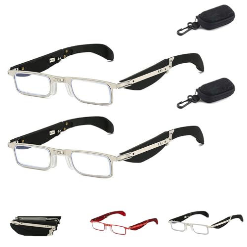 Generisch Freshrared/Wasuperstore Foldable Reading Glasses Smart Gadgets, Anti-Blue Light Compact Pocket Design for Men/Women (B*2PCS,+2.0) von Generisch