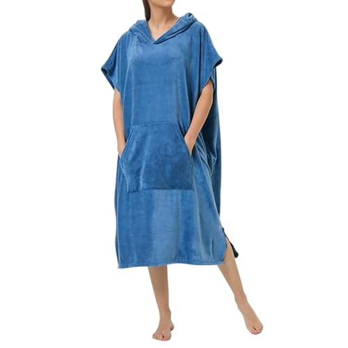 Generisch Frottee Badeponcho Damen Herren - Strandponcho Surf Poncho Erwachsene Handtuch Kapuze Bade Surfponcho Bademantel von Generisch