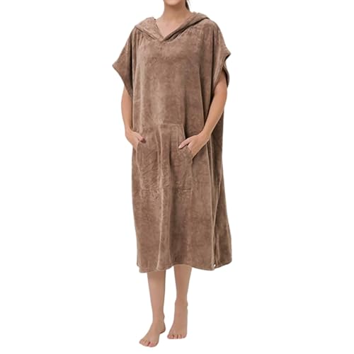 Generisch Frottee Badeponcho Damen Herren - Strandponcho Surf Poncho Erwachsene Handtuch Kapuze Bade Surfponcho Bademantel von Generisch