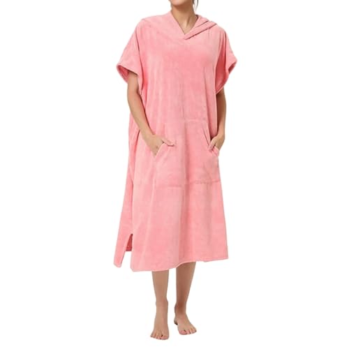Generisch Frottee Badeponcho Damen Herren - Strandponcho Surf Poncho Erwachsene Handtuch Kapuze Bade Surfponcho Bademantel von Generisch