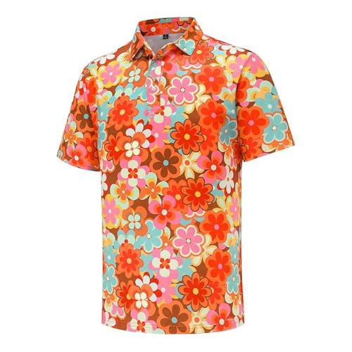 Generisch Funky Hawaii Hemd Sommer Freizeithemden mit Classic Kragen Knopfleiste Freizeit Hemd Kurzarm Hawaiihemd Freizeithemden Wanderhemd Beach Farben von Generisch