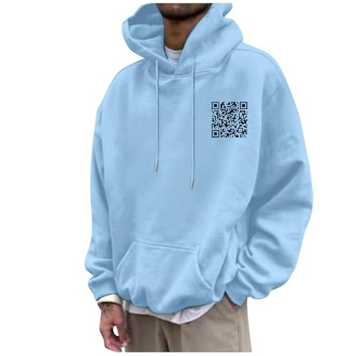 Generisch Funny Fu QR Code Hoodie Herren Damen Scannable Lustig Sweatshirt Mit Kapuze Humorous Hidden Message Shirt Funky Trend Kapuzenpullover Teenager Mädchen QR Code Pullover Unisex von Generisch