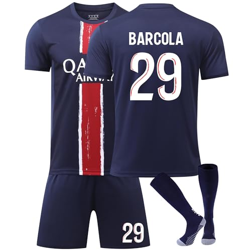 Generisch Fußball Trikot Fußballt Hause/Auswärts Fußballtrikot für Kinder Herren Jungen Fussball Jersey Football Trikots Sportshirt Junge Football Training T-shirts (H-29, L) von Generisch
