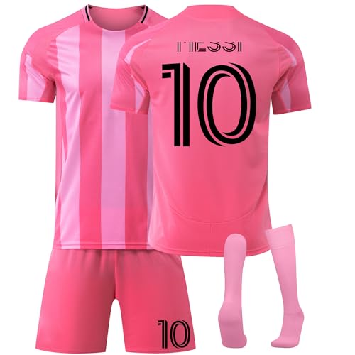 Generisch Fußball Trikot Set für Kinder Nr.10 Fußball Training Skleidung Schnell Trocknendes Atmungsaktives Fußballtrikot mit Fußball-T-Shirt Shorts Stutzen Kinder/Erwachsener (H10, 26(10-11 Jahre)) von Generisch
