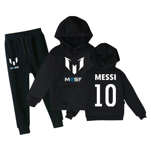 Fußballtrikots Kinder IN-TER MIA-MI #10 ME-SSI Trikots für Jungen Kapuzenpullover & Jogginghosen Set Jungen Fußball Geschenk #21 von Generisch