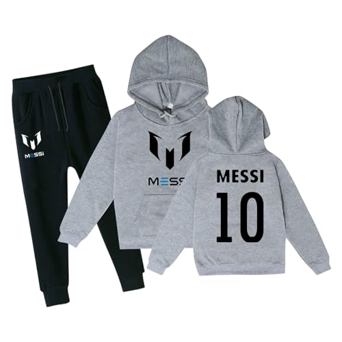 Fußballtrikots Kinder IN-TER MIA-MI #10 ME-SSI Trikots für Jungen Kapuzenpullover & Jogginghosen Set Jungen Fußball Geschenk #23 von Generisch