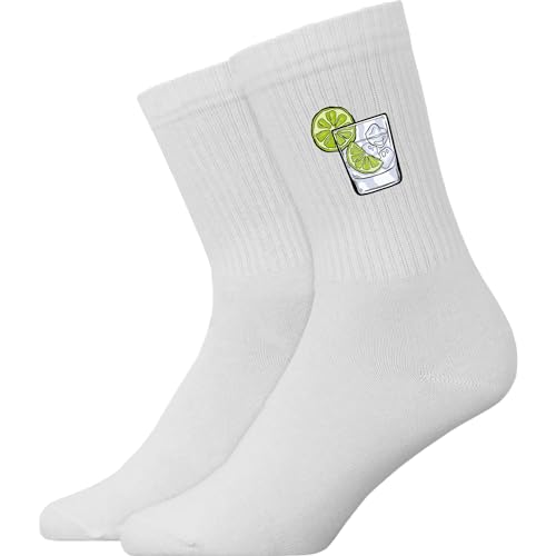 Generisch Gin Tonic Cocktail - Atmungsaktive Sportsocken Tennissocken Crew Socks Baumwolle Socken von Generisch