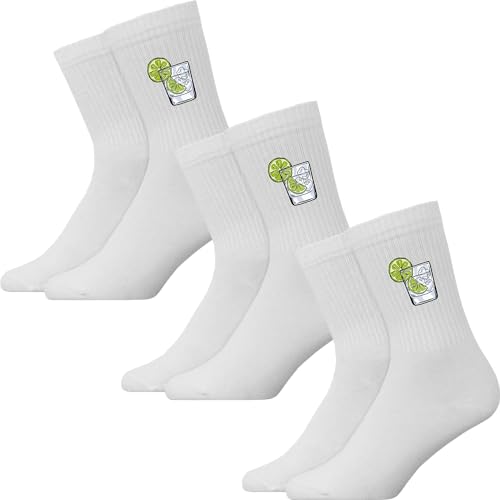 Generisch Gin Tonic Cocktail - Atmungsaktive Sportsocken Tennissocken Crew Socks Baumwolle Socken von Generisch