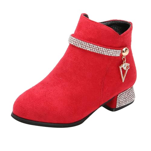 Generisch Girls And Boys Children's Casual Shoes Mesh Soft Sole Breathable Sports Short Boots Winterstiefel 31 (Red, 35.5 Big Kids) von Generisch
