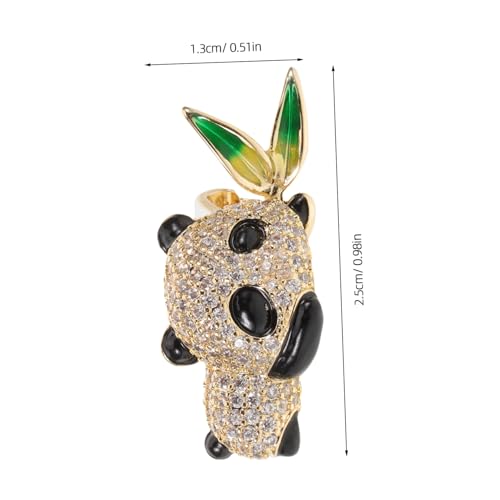 Generisch Glitzernde Panda Brosche mit Strass Niedliches Tier-anstecknadel Modisches Bambusblatt Design Rutschfeste Vielseitige Schmuck-badge für Kleid Hut Rucksack Pullover von Generisch