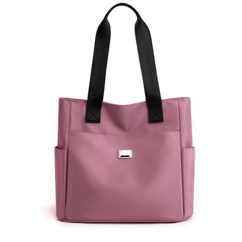 Generisch Gloryboom Large Capacity Water Repellent Multi Pocket Nylon Shoulder Bag Fashionable Women's Handbag for Work Travel (Pink) von Generisch