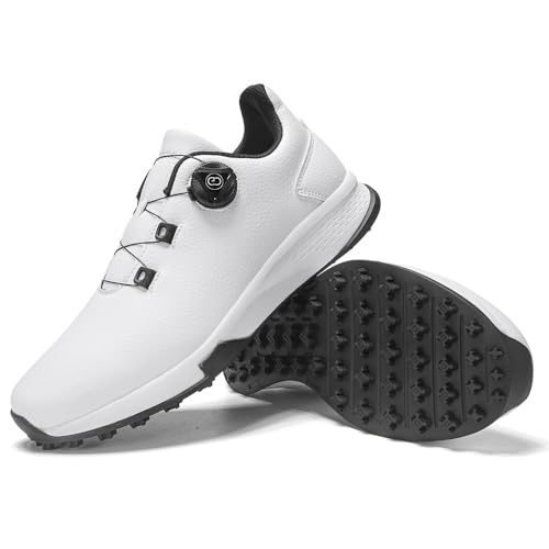 Generisch Golfschuhe Golfschuhe für Outdoor-Training Freizeit Rutschschutz Sportschuhe ohne Nagel (Weiß,40) von Generisch