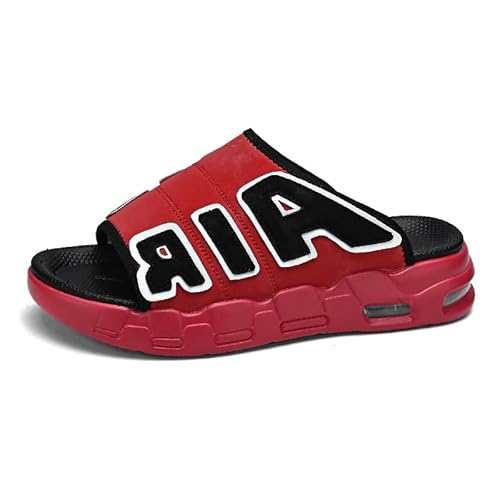 Generisch Größe AIR Luftkissen Wort Pantoffeln Herren Schuhe mit dicker Sohle Outdoor Teenager Sandalen Pantoffeln (Rot,46) von Generisch