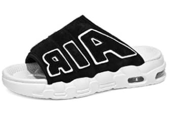 Generisch Größe AIR Luftkissen Wort Pantoffeln Herren Schuhe mit dicker Sohle Outdoor Teenager Sandalen Pantoffeln (Schwarz Weiß,46) von Generisch