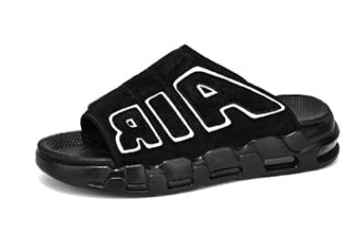 Generisch Größe AIR Luftkissen Wort Pantoffeln Herren Schuhe mit dicker Sohle Outdoor Teenager Sandalen Pantoffeln (schwarz,43) von Generisch