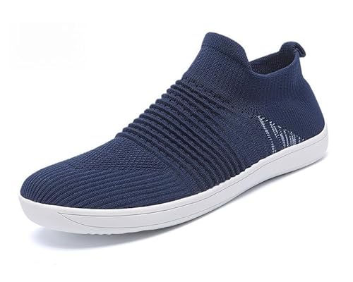 Generisch Große Barfuß Sportschuhe Extra Knochen Flip-Fuß Breitkopfschuhe Fettleibig Große Füße Schuhe (Dunkelblau,41) von Generisch