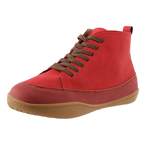 Generisch Gummistiefel 37 Mädchen Stiefeletten Damen Mit Absatz Fashion Runde Zehe Schnürschuhe Flache Lässige Kurze Stiefel (Red, 40) Festival Gummistiefel-Damen Pink Weiß Bequeme Regen Boots Rosa von Generisch