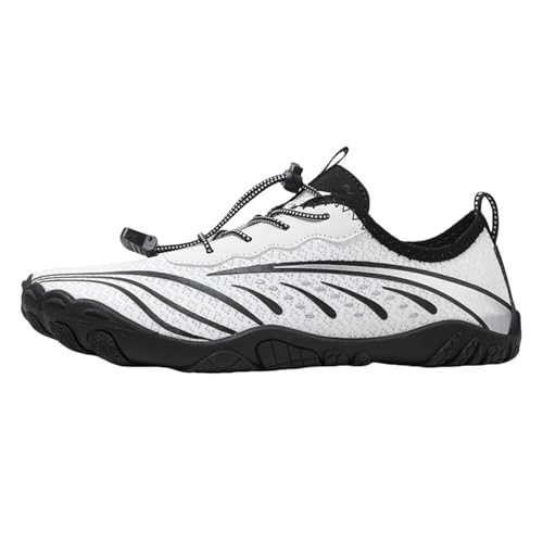 Generisch Gummistiefel Bunt Damen Wasserdichte Stiefel Sportschuhe für Damen und Herren,Outdoor Fluss Tracing Schuhe,Herren und Strandschuhe,Hautfreundliche Schuhe Ohne Schnürsenkel (White,44) von Generisch