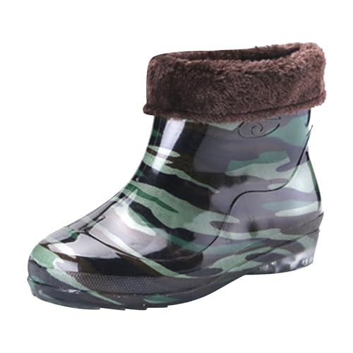 Generisch Gummistiefel Damen 39 Wasserdichte Schuhe Man Short Cotton Rainboots Rubber Boots for Garden Man Rain Footwear Rain Shoes Schuhe Herren Warm (Jn,45) von Generisch