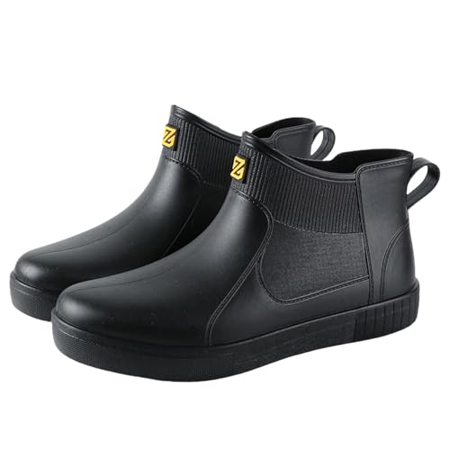 Gummistiefel Damen Bunt Stiefel Wasserdicht Herren Regenstiefel Outdoor rutschfeste Gummistiefeletten Regenstiefeletten Gummistiefel Weitschaft Damen Übergangsschuhe (Black,37) von Generisch