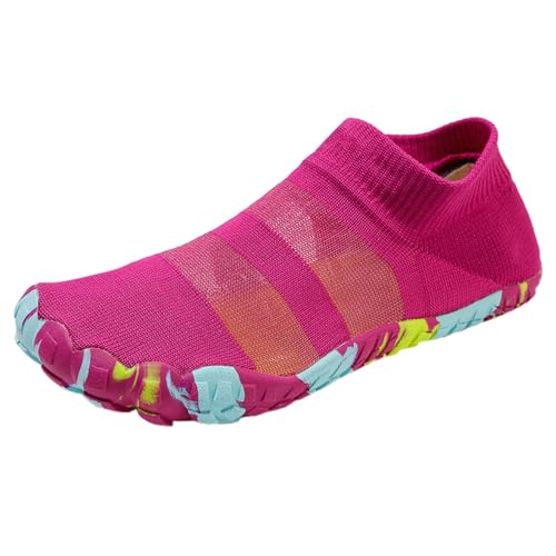 Generisch Gummistiefel Damen Bunt Wasserdichte Stiefeletten Damen Herren Indoor Fitness Training Weiche Sohle Rutschfest Einfache Sport Outdoor Waten Freizeitschuhe Schuhe Rot 42 (Purple,36) von Generisch