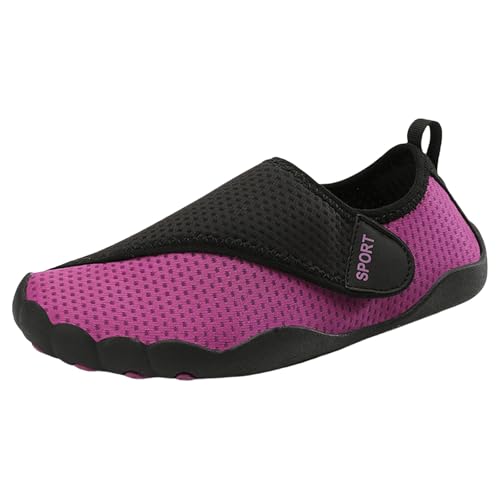 Generisch Gummistiefel Damen Gelb Regenstiefeletten Wasserschuhe für Herren und Damen,Atmungsaktiv und Schnelltrocknend,Schwimmschuhe,Weiche Wasserschuhe,Keilabsatz Schuhe Größe 41 (Purple,36) von Generisch