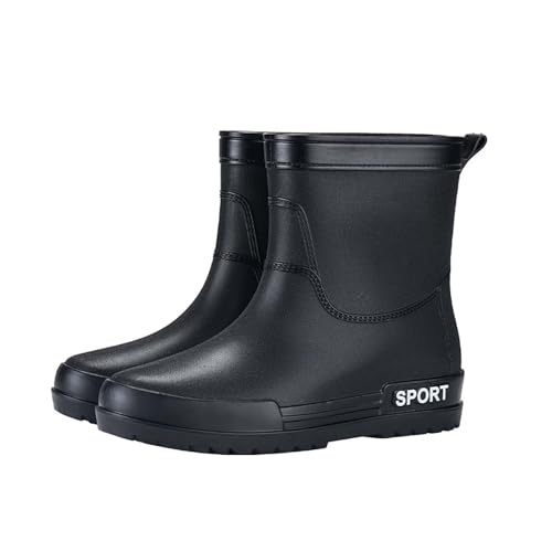 Generisch Gummistiefel Damen Weitschaft Regenschuhe Herren Regen Slip Freizeitschuhe Kurze Stiefel Wasser Outdoor Herren Freizeitschuhe Outdoor Schuhe 46 (Black,41) von Generisch