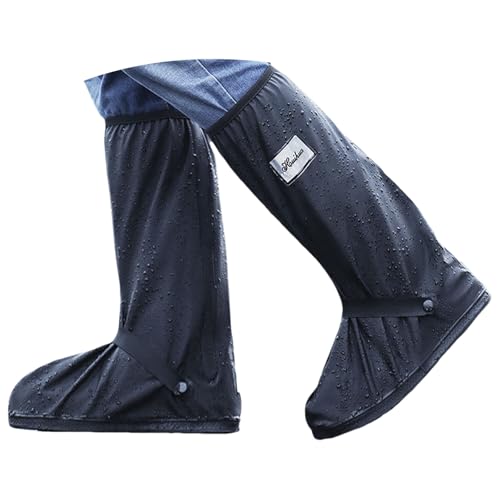 Generisch Gummistiefel Damen Winter Wasserdichte Boots Motorrad Schuhüberzug,Regenüberschuhe,Rutschfest,Wiederverwendbar,für Motorradstiefel Überzieher Schuhe Einweg (Black,43) von Generisch