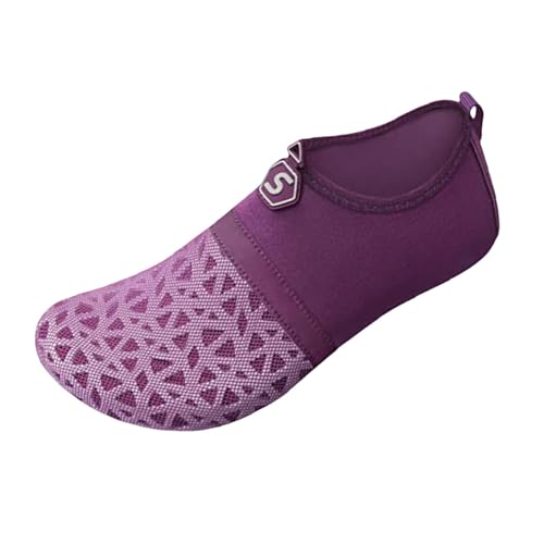 Generisch Gummistiefel Gelb Stallstiefel Damen Wasserdicht Wasserschuhe Socken für Strand Pool Schwimmen Yoga Damen Herren Damenschuhe Schwarz Elegant Blockabsatz (Purple,40) von Generisch