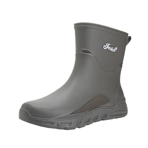 Generisch Gummistiefel Herren,Wasserdicht & Anti-Rutsch Robuste Regenstiefel,Bequem Atmungsaktiv Arbeitsschuhe, Angelstiefel,Outdoor Trekking Schuhe,Gartenstiefel,Mit Dicker Sohle Schlupfstiefel von Generisch