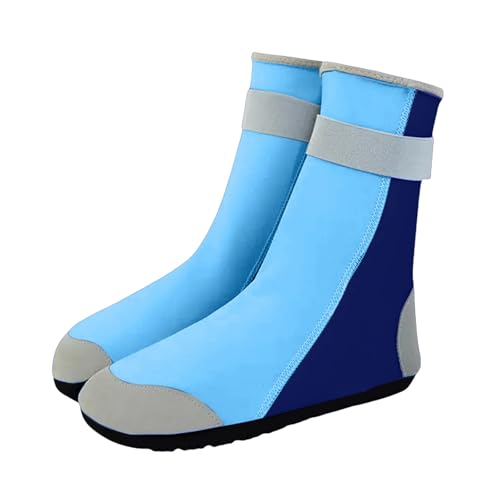 Generisch Gummistiefel Hoch Damen Wasserdichte Stiefeletten Sportschuhe,Strandschuhe und Socken für Damen,Zum Schwimmen,Tauchen,Fluss Tracing Schuhe,Rutschfeste,Weiche Schuhe,Fahrrad (Sky Blue,40) von Generisch