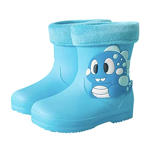 Generisch Gummistiefel Kinder Bündelmündung Fleece -Futter Leichte GummistiefelKinder, Tier-Cartoon-Muster-Gummistiefel, Kleinkind-Regenstiefel, wasserdichte Stiefel von Generisch