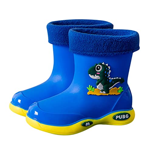 Generisch Gummistiefel Kinder Bündelmündung Fleece-Futter Leichte GummistiefelKinder, Tier Cartoon Muster Gummistiefel, Kleinkind-Regenstiefel, wasserdichte Stiefel von Generisch